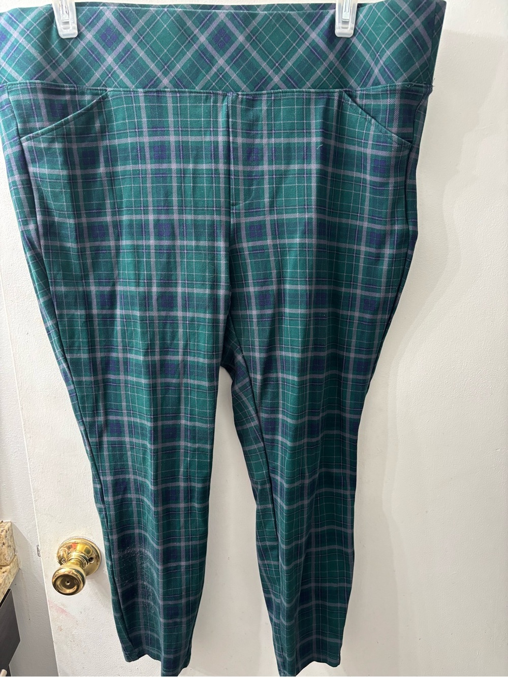torrid Green and Navy Plaid Pull-On Pants